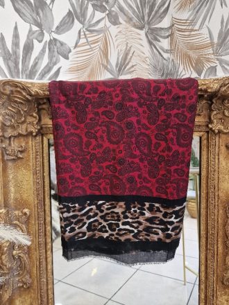 foulard animalier in viscosa rosso
